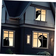 Pcs Halloween Ghost Silhouette Window Decor Large Ghost Clings Fabric Curtain 3
