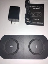 Wireless Charger, 10W Max Dual Charging Pad for iPhone,  Airpods, Samsung 