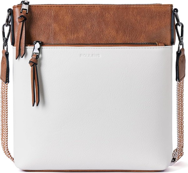 Roulens Damen UmhäNgetasche Vegan Leder Crossbody Tasche Mit Breitem Gurt-image