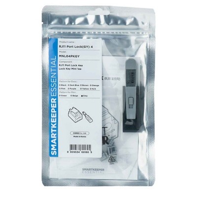 Smart Keeper Mini''RJ11 Port'' Blocker grau 4 Stk.+Key MNL04PKGY