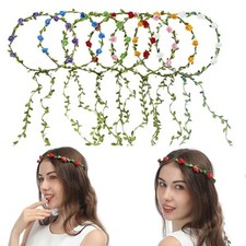 7 Pack Paper Flower Crown Floral Headband Wreath Garland Bohemian Without Rope