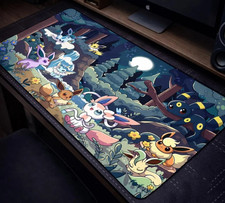 Cute Mousepad Eeveelutions Pokemon Forest - Gaming Desk Mat Pokemon Kawaii LT89P