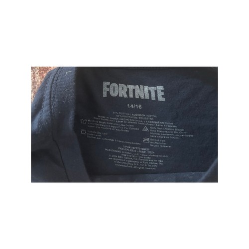 Fortnite Youth Graphic Tee Size 14 Black Neon Skeleton Sunset Gamer Shirt - Picture 3 of 3