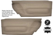 BEIGE LEATHER 2X FRONT DOOR CARD TRIM COVERS FITS VW BEETLE 1998-2010