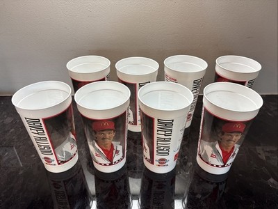 Vintage Set Of 8 Davey Allison McDonald s Coca Cola Collector Cups NASCAR 1992