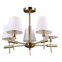 Weiß Gold Klassisch Leuchter Kronleuchter 5X60W/E27 54X44 [Cm]