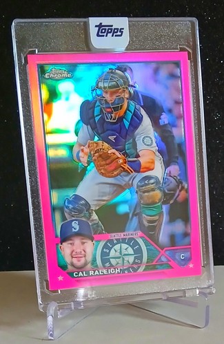 🔥CAL RALEIGH 2023 Topps cromo ROSA REFRACTOR #141 Seattle Mariners SP- SELLADO - Imagen 2 de 5