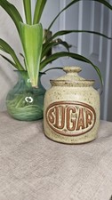 Vintage Tremar Pottery Stoneware Sugar Canister Small Storage Jar with Lid