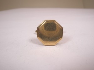 Authentic Octagon Gold Plated SINGLE Vintage Cuff Link replacement lost/broken zx69
