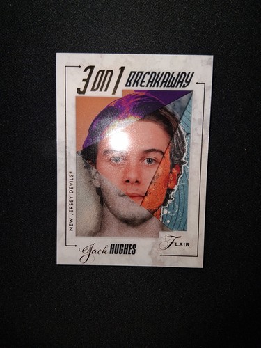 2025-26 Upper Deck Flair 3 On 1 Breakaway Jack Hughes BW8 New Jersey Devils - Bild 4 von 7