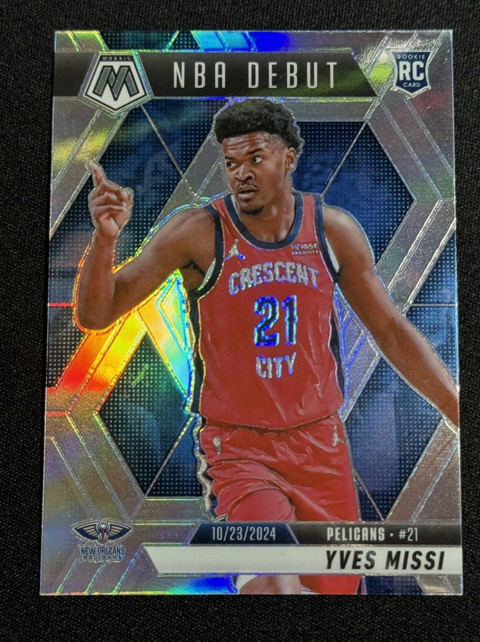 2024-25 Panini-Mosaic Basketball Yves Missi RC NBA Silver Prizm Debut #255
