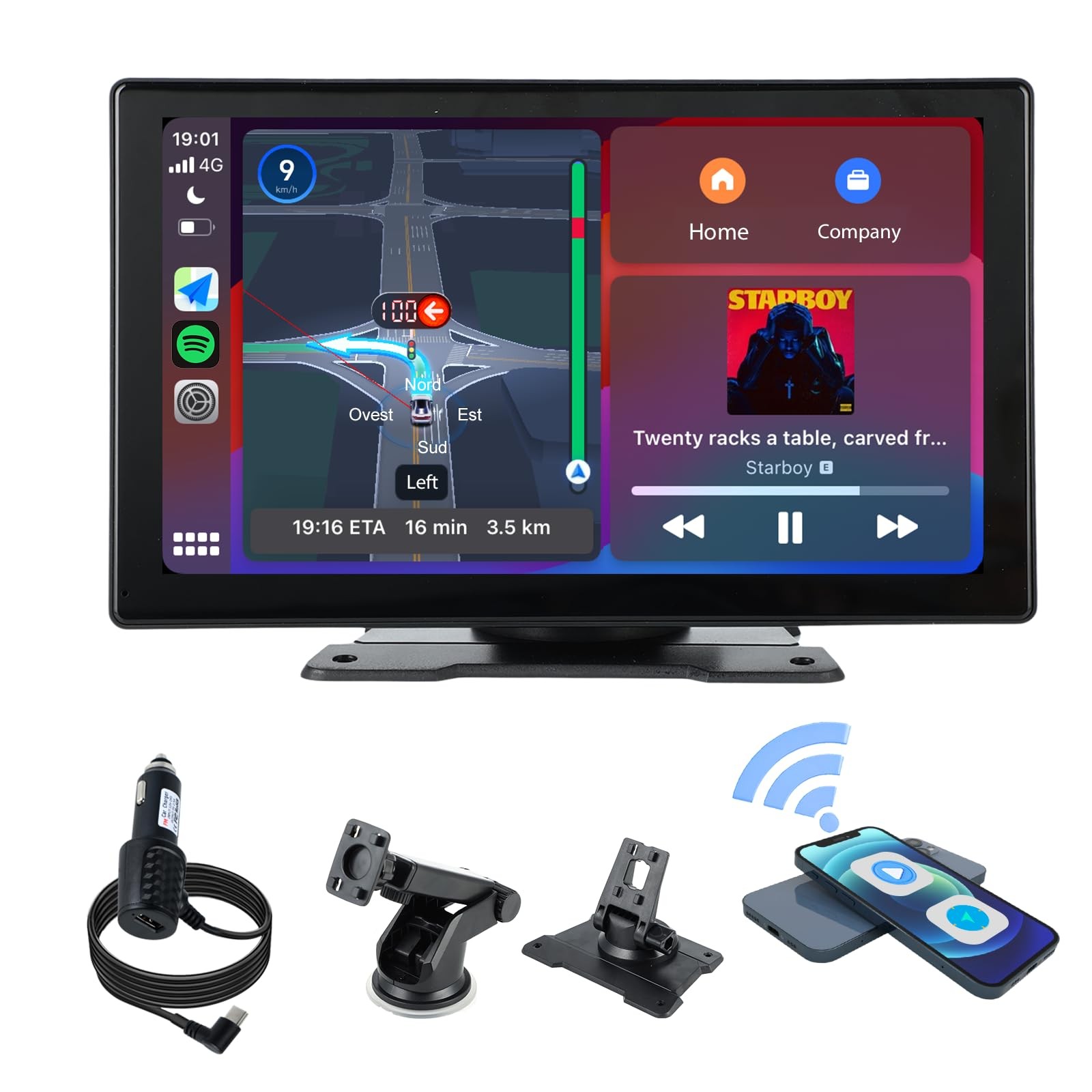 Sicurezza alla Guida con Plimpton 9'' Wireless Android Auto HD
