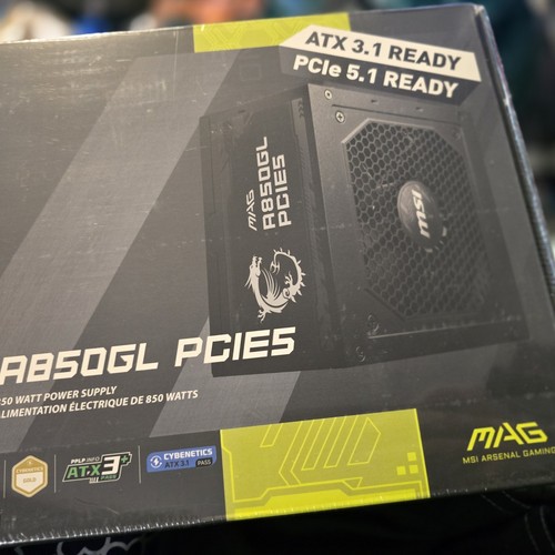 MSI MAG A850GL PCIE 5.1 & ATX 3.1 Game Power Supply Full Modular MAGA850GLPCIE5 - Afbeelding 6 van 8