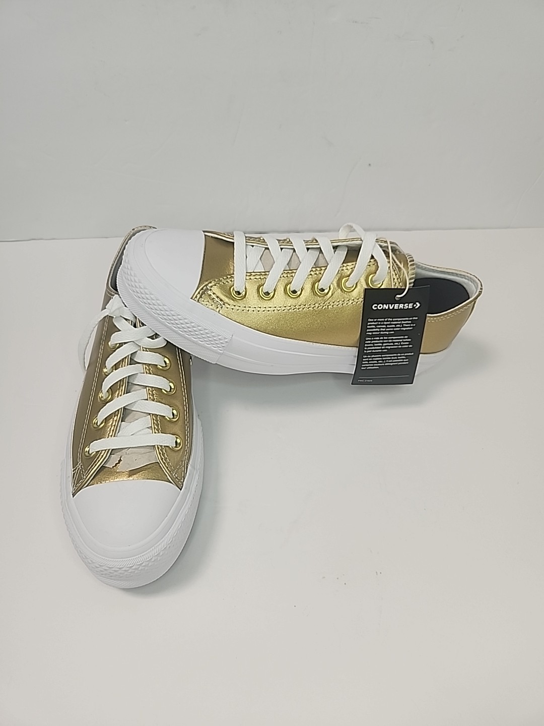 Converse Chuck Taylor All Star Sneakers Gold Metallic White By You M 6 W 8 thumbnail 2