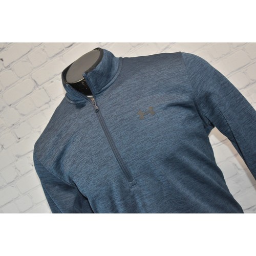 Under Armour ColdGear Quarter Zip Men Medium Blue Heathered Pullover MD - Picture 3 of 6
