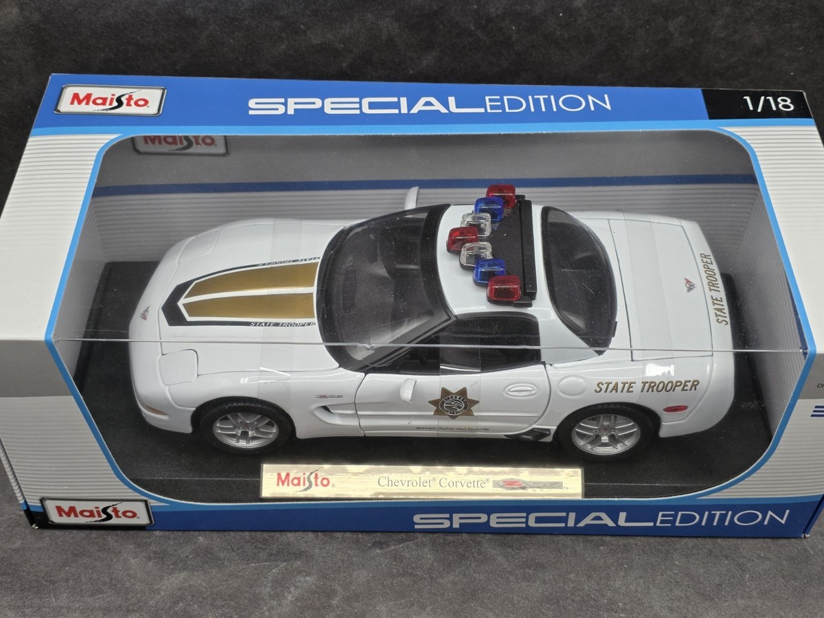 Maisto 2001 Chevy Corvette C5 Z06 State Hwy Trooper 1:18 Diecast