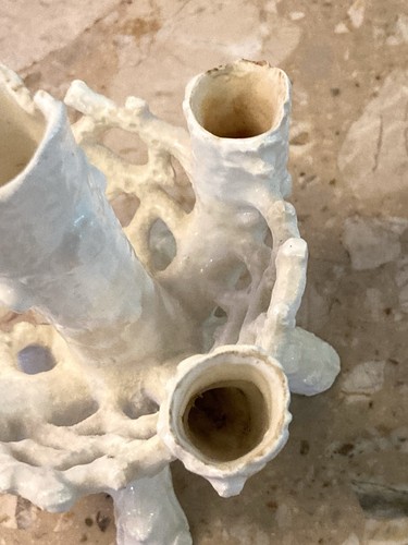 Vintage German Porcelain Log Bud Vase 5 Spouts - Picture 8 of 12