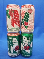 Lot de 4 - Vintage 7UP & Diet Cherry "SPOT" CANETTES PROMOTIONNELLES - 12 oz canettes de soda en alun