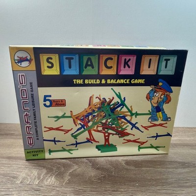Vintage Stack It Build Balance Geschicklichkeitsspiel komplett Familienset