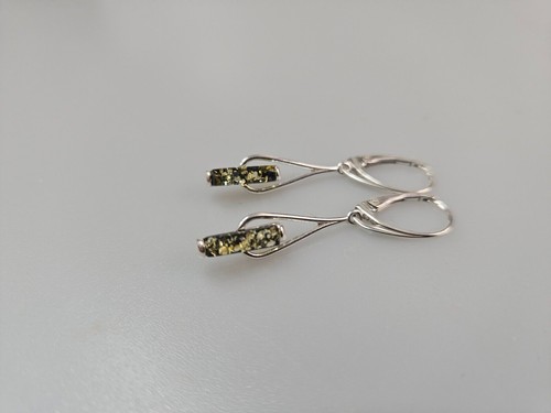 Amber earrings, silver 925 earrings, small earrings made of real amber - Picture 6 of 6