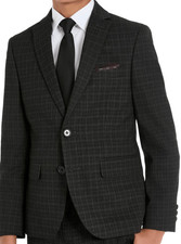 B by Brooks Brothers Big Boys Long Sleeve Classic Suit Jacket - Charcoal Size 14