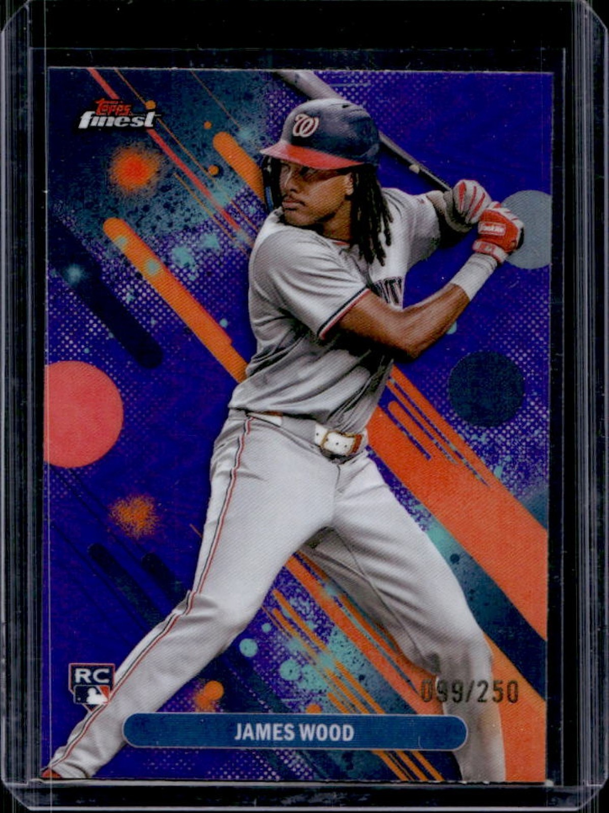 2025 Topps Finest James Wood Common RC Purple Refractor Rookie #/250 Nationals