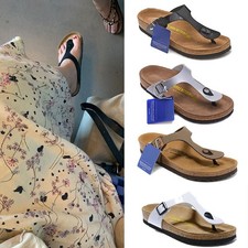 Image of Birkenstock Gizeh Synthetic Leather Casual Sandals Regular UK Shoe Size Unisex