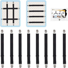 Adjustable Bed Sheet Straps Clips, Elastic Mattress Sheet Fasteners Holder and S