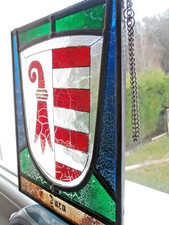 vitrail en étain et verre blason Canton du Jura Suisse