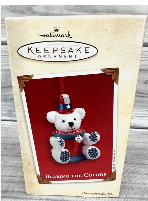 Hallmark Keepsake Ornament 2003 BEARING THE COLORS  PATRIOTIC BEAR