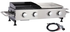 4 Burner Portable Gas Grill Griddle Combo, Fl...