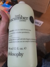 Philosophy Basil Cucumber Cooler Shampoo Shower Gel  Bubble Bath 32oz SEALED