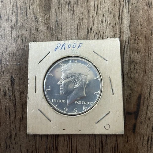 1964 Silver Proof Accented Hair Kennedy Half Dollar