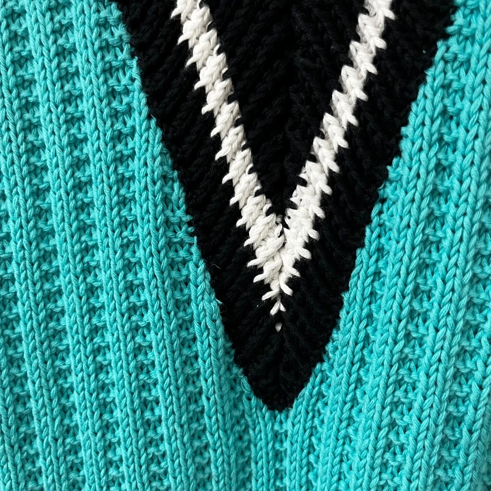 Suéter de críquete feminino KENAR tamanho M azul-petróleo tênis Preppy Academia dinheiro antigo tamanho M - Imagem 3 de 4