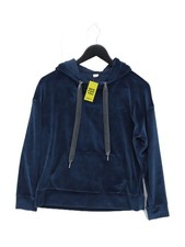 John Lewis Women's Hoodie UK 8 Blue Polyester with Elastane Pullover