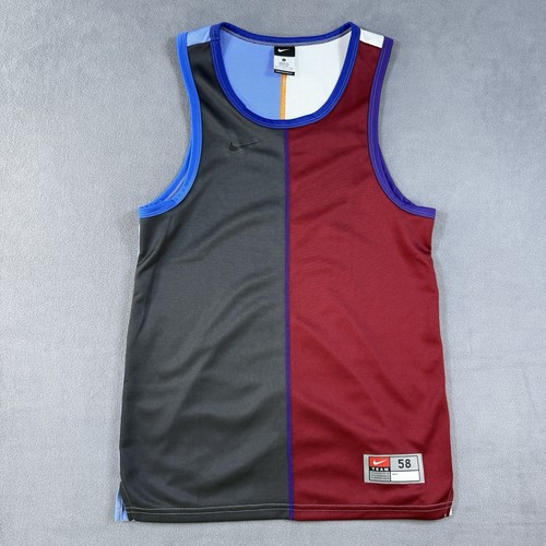 Vintage Nike Jersey Mens Small Gray Red Sleevless Tank Top Basketball 90's Rare