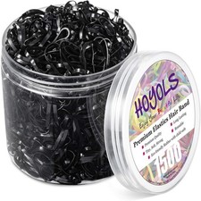 Black Elastic Hair Ties, 1500 Pcs Mini Rubber Bands Small TPU Elastics with