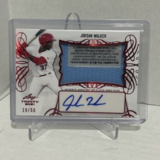 2021 Leaf Trinity Jordan Walker Red Laundry Tag Patch Auto /50 RPA #PA-JW1