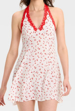 NEW Wild Fable Women's Lace Trim Mini A-Line Dress Pepper Print Size Small
