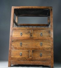 20" ancien Huang Huali bois sculpté meubles tiroir cabinet