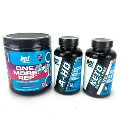 BPI Sports Combo 1MR One More Rep + A-HD + Keto Weight Loss Elite