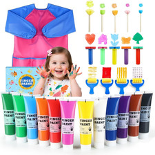 Washable Finger Paint for Toddlers, 27 PCS Safe Finger Paints, 12 Vibrant Colors