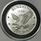 1988 Sunshine Mining Eagle Collect Rare Coin 1 Troy Oz .999 Fine Silver Round