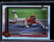 2025 Topps Chrome Spencer Steer Prism Refractor #174 Reds