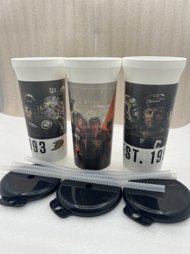 Anaheim Ducks NHL Hockey Whirley Drink Works (set di 3) tazze souvenir coperchio cannuccia - Foto 4 di 6
