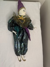 Clown in Music Box Drum Wind Up Animated Motion 11"H