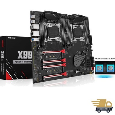 X99 Dual CPU Motherboard, Intel 5th/6th Gen LGA 2011-V3 Computer Server Mothe...