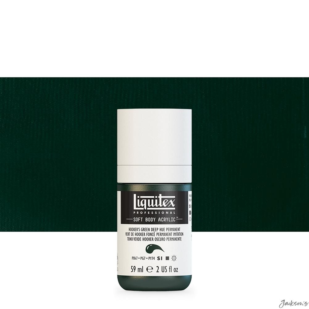 Liquitex Professional Soft Body Acrylic Paint 59ml Hooker's Green Deep Hue Pe...
