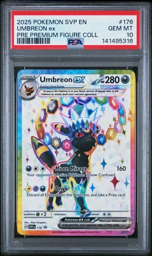 2025 POKEMON PRISMATIC EVOLUTIONS PREMIUM FIGURE COLLECTION UMBREON EX PSA 10