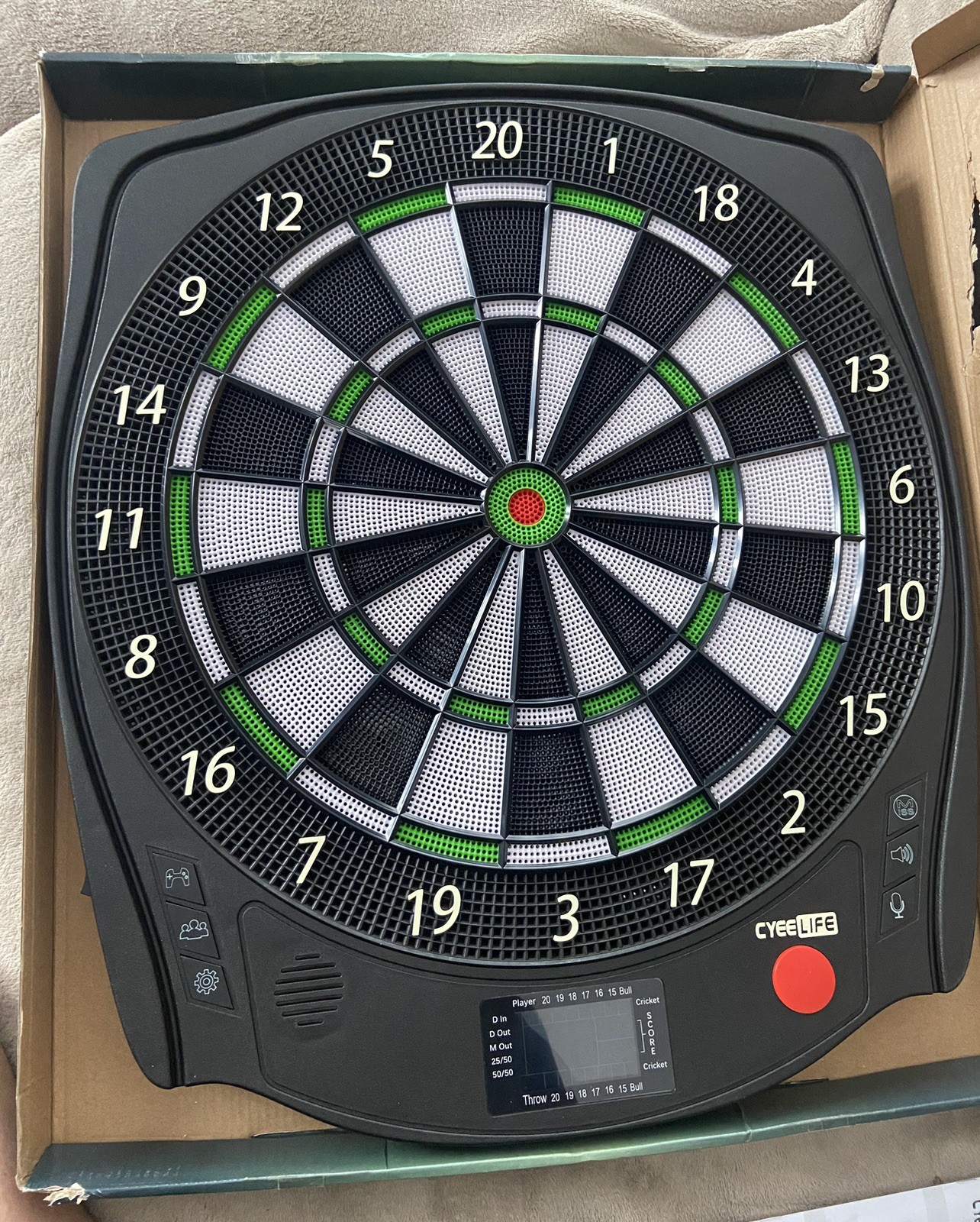 Cible fléchettes électronique CyeeLife ZD01J avec 34 jeux LCD et 12 fléchettes de précision